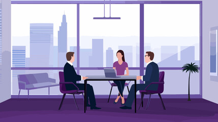 Fototapeta premium Concept vector illustration of business meeting.
