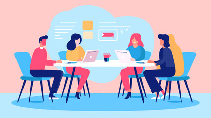 Concept vector illustration of business meeting.
