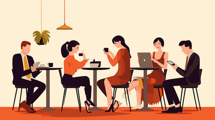 Concept vector illustration of business meeting.