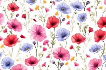 Fototapeta na wymiar seamless background with poppies