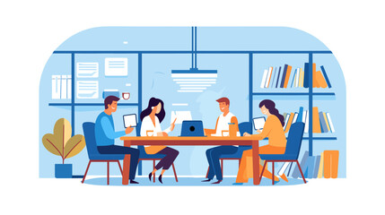 Concept vector illustration of business meeting.
