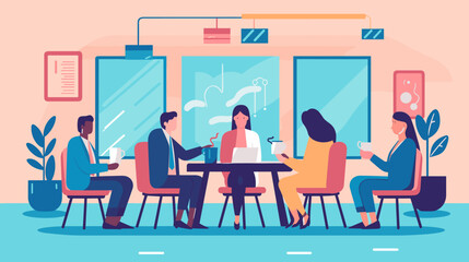 Concept vector illustration of business meeting.