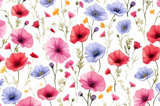 seamless background with poppies