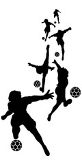silhouette of playing soccer ball