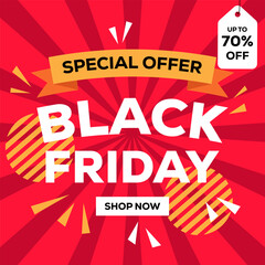 flat design vector Black Friday banner illustration