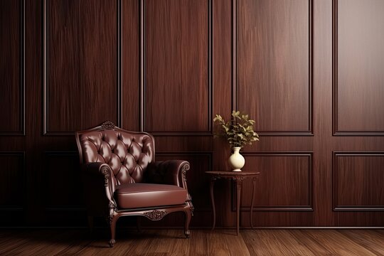 Mahogany Color Fabric Texture: Enhancing Interior Wall Design with a Rich and Elegant Surface, generative AI