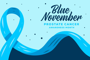 Blue November prostate cancer Awareness Month background illustration