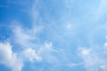 Blue sky with clouds. Fine weather.