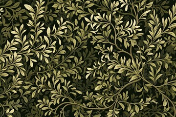 Olive Green Rustic Grove Pattern: Captivating Digital Image of Nature's Serene Beauty, generative AI