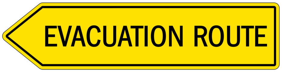 Emergency evacuation route sign