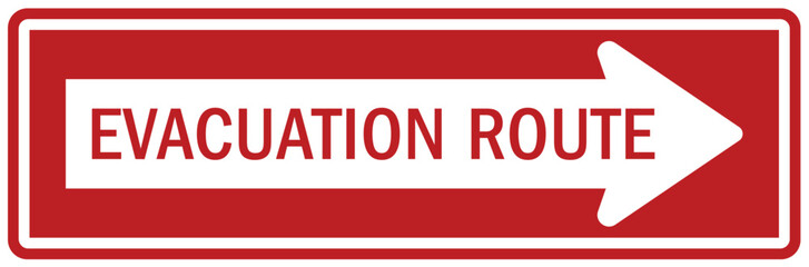 Emergency evacuation route sign