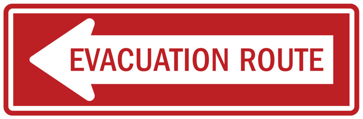 Emergency evacuation route sign