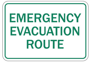 Emergency evacuation route sign