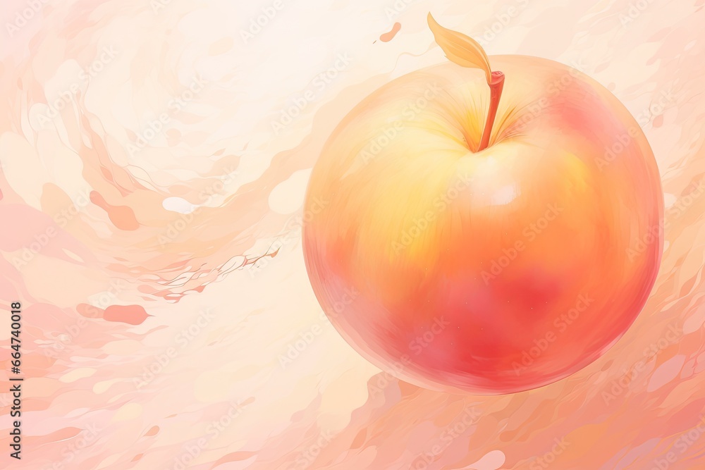 Aufkleber peach color abstract gradation: stunning and conceptual digital image, generative ai