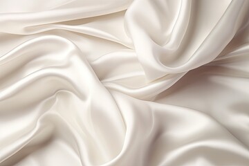 Fototapeta premium Captivating Pearl White Color and Luxurious Silk Fabric Texture - A Perfect Blend of Elegance and Sophistication, generative AI