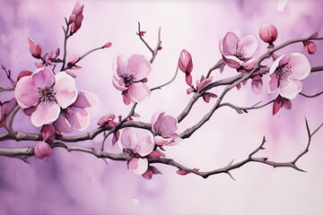 Plum Color Delicate Watercolor Background: Captivating and Vibrant Imagery, generative AI