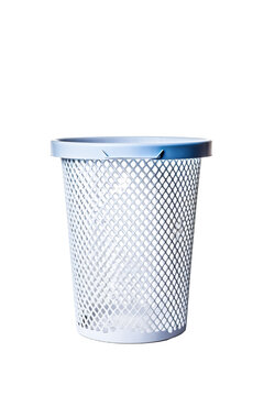 Plastic trash can with white background isolated PNG