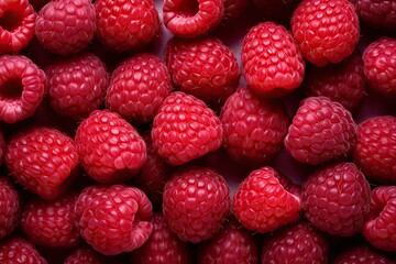 Raspberry Red Color: Vibrant and Sweet Berry Texture Captured in Stunning Digital Image, generative AI