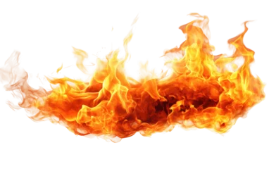 Foto op Plexiglas Realistic Fire Portrait Looks hot on White or PNG Transparent Background. © Muhammad