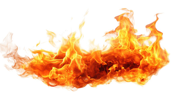 Realistic Fire Portrait Looks hot on White or PNG Transparent Background.