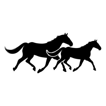 Running Horse Silhouette Graphic