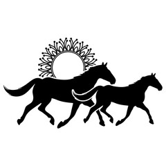 Running Horse Silhouette Graphic