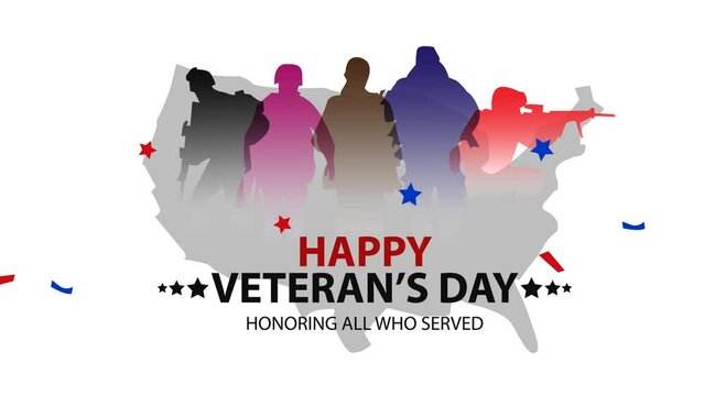 animated background celebrating veterans day honoring all who served commemorating the service of American veteran soldiers