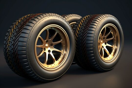 3D tires - wheels. Generative AI