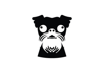 Creative minimal style Brussels Griffon design illustration icon