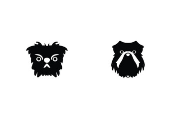 Creative minimal style Brussels Griffon design illustration icon