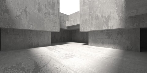 Abstract interior design concrete room. Architectural background