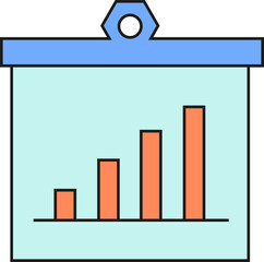 Bar Chart on Whiteboard Icon
