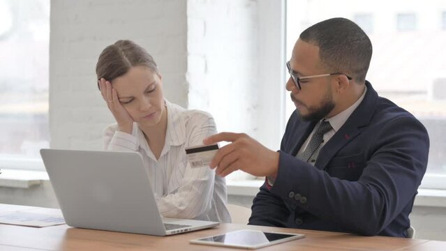 Multi Ethnic Business People Upset with Online Payment Failure