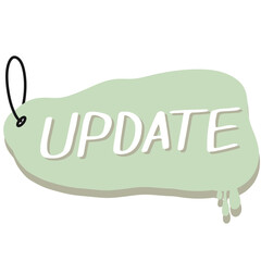 Sale sign update item in light green background