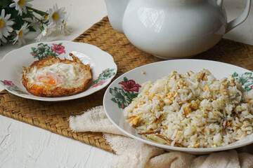 Fried rice (nasi goreng kampung) and fried egg
