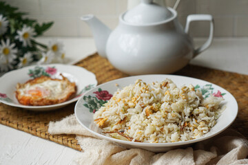 Fried rice (nasi goreng kampung) and fried egg