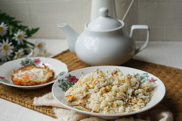 Fried rice (nasi goreng kampung) and fried egg