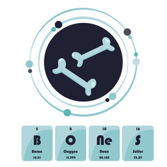 Bones radiology science themed vector illustration graphic