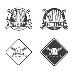 Badges set of baseball team. Baseball logo, emblem set collection, design template on light background