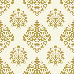 Classic seamless golden pattern. Damask orient ornament. Classic vintage golden background. Orient ornament for fabric, wallpapers and packaging