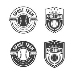 Obraz premium Badges set of baseball team. Baseball logo, emblem set collection, design template on light background