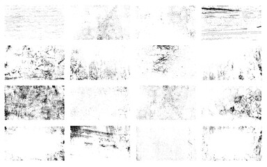 Fototapeta na wymiar Grunge textures set. A set of grunge textures. Black and white backgrounds of dirt and dust. vector illustration.