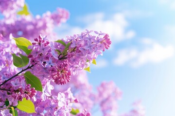 Lilac under blue sky.