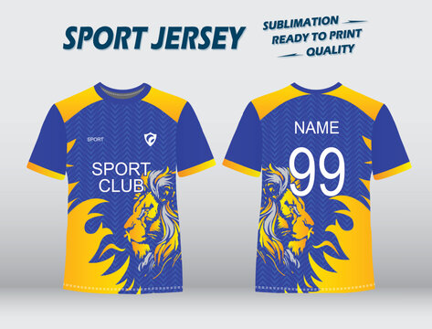 Sports Jersey Design. Cricket, Volleyball, Football, Baseball, Rugby, Soccer, Karate, Games Sublimation T shirt mockup. vector EPS 10.