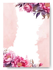 Beautiful hand drawn pink peony's wedding invitation card set.