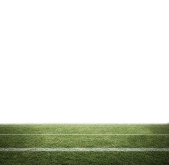 Digital png photo of sports field with grass on transparent background