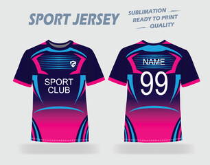 Naklejka premium Sports Jersey Design. Cricket, Volleyball, Football, Baseball, Rugby, Soccer, Karate, Games Sublimation T shirt mockup. vector EPS 10.