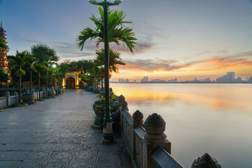 Entrance of Tran Quoc temple in Hanoi, Vietnam