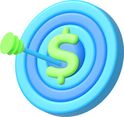 Target Revenue 3D Icon Illustration