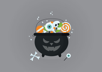 Fototapeta premium halloween pot candy background design